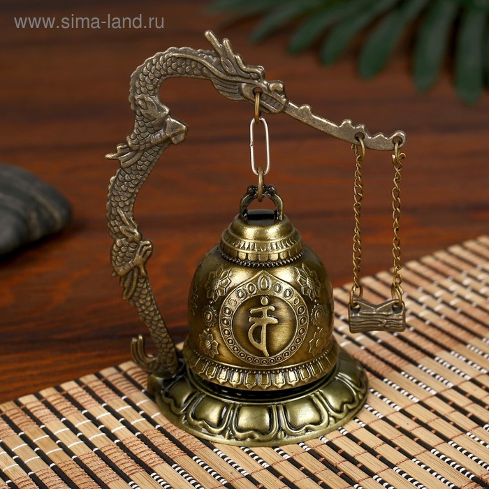 Колокол-гонг металл настольный  Колокол-гонг металл настольный "Будда" d=4,8 см 11,2х9,5х9,5 см