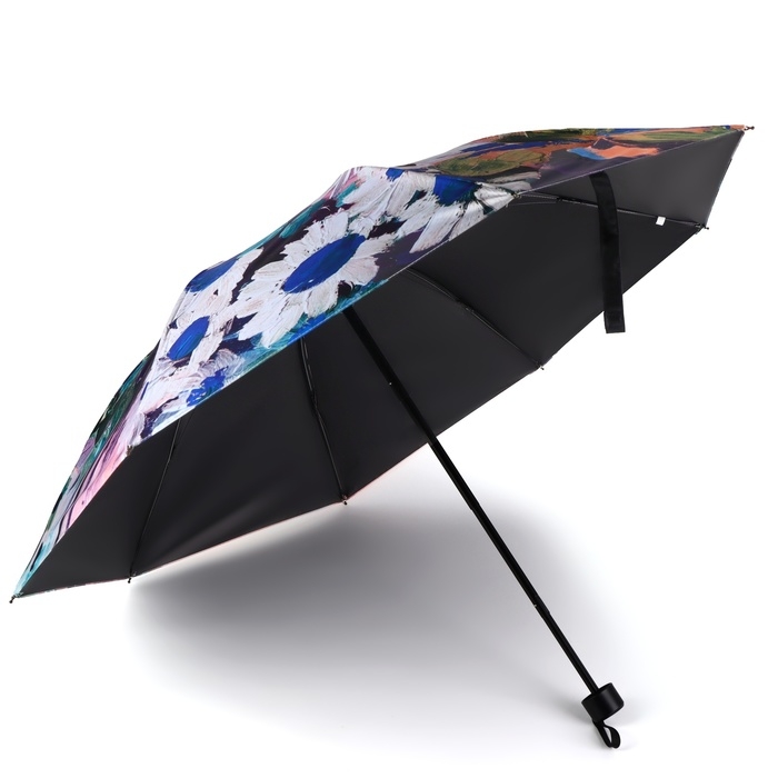 Зонт механический «Цветочная картина», эпонж, 4 сложения, 8 спиц, R = 48/55 см, D = 110 см, цвет МИКС Зонт механический «Цветочная картина», эпонж, 4 сложения, 8 спиц, R = 48/55 см, D = 110 см, цвет МИКС