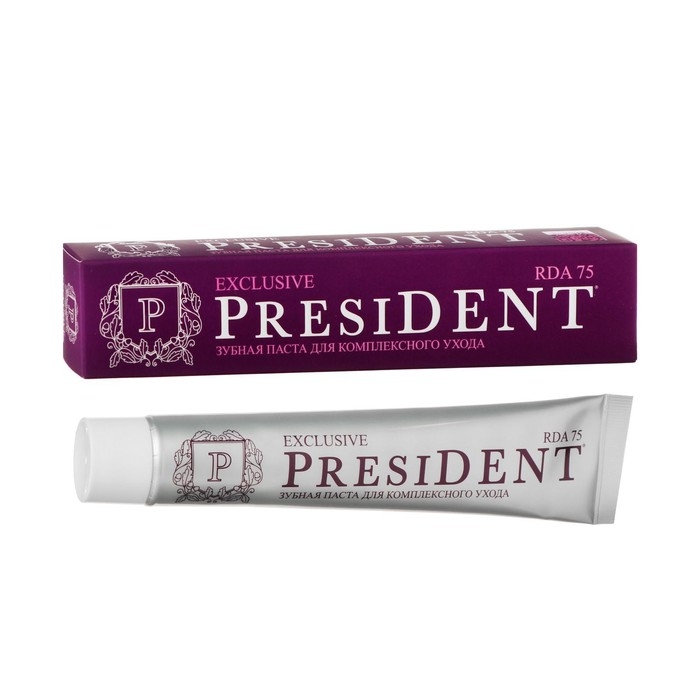 Зубная паста President Exclusive, 75 RDA, 75 мл Зубная паста President Exclusive, 75 RDA, 75 мл