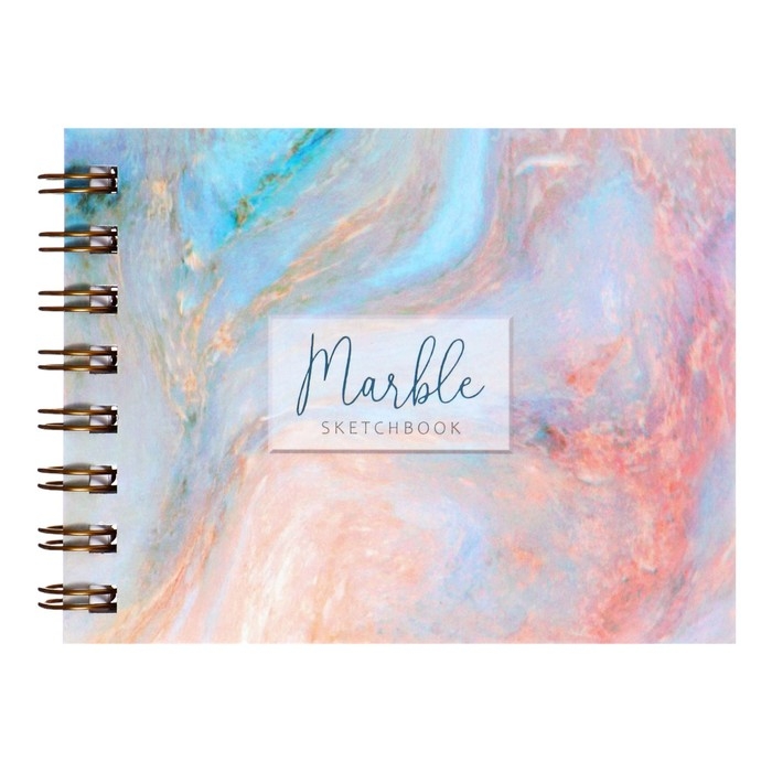 Скетчбук А6, 80 листов на гребне по короткой стороне Скетчбук А6, 80 листов на гребне по короткой стороне "Мрамор", твёрдая обложка, блок 100 г/м²