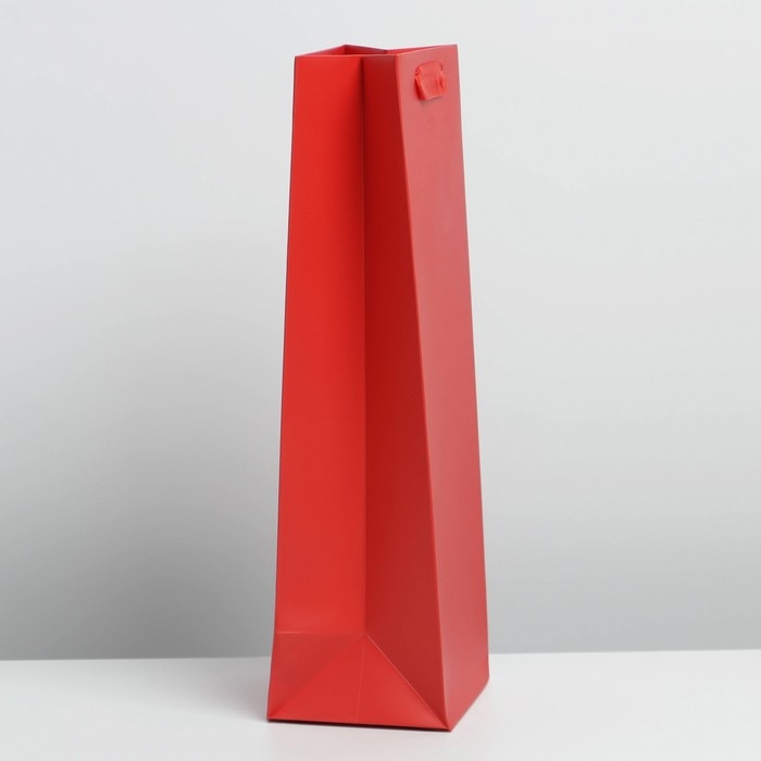 Пакет подарочный под бутылку, упаковка, «Красный», 13 x 36 x 10 см Пакет подарочный под бутылку, упаковка, «Красный», 13 x 36 x 10 см