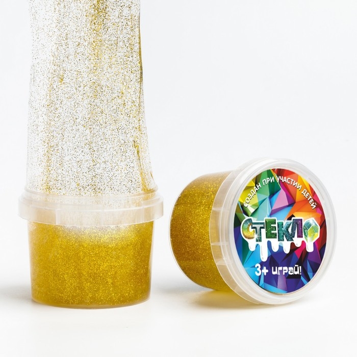 Слайм «Стекло» с золотыми блёстками, 90 г Слайм «Стекло» с золотыми блёстками, 90 г