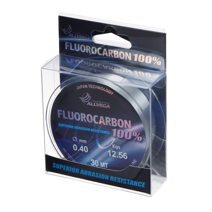 Леска монофильная ALLVEGA FX Fluorocarbon 100%, диаметр 0.40 мм, тест 12.56 кг, 30 м, прозрачная Леска монофильная ALLVEGA FX Fluorocarbon 100%, диаметр 0.40 мм, тест 12.56 кг, 30 м, прозрачная