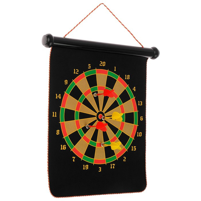 Дартс ONLYTOP, магнитное полотно диаметром 30 см, 4 дротика Дартс ONLYTOP, магнитное полотно диаметром 30 см, 4 дротика