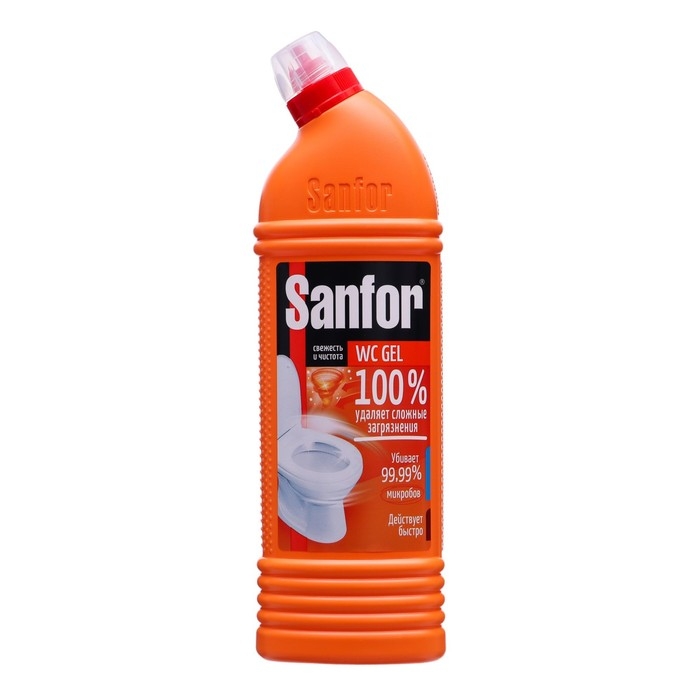 Чистящее средство для унитаза  Чистящее средство для унитаза "SANFOR" WC gel super power", 1000 гр