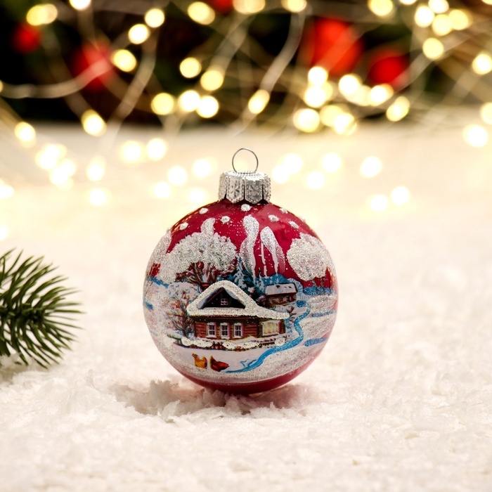 Шар Шар "Крестьянские домики", 65 мм., в подарочной упаковке