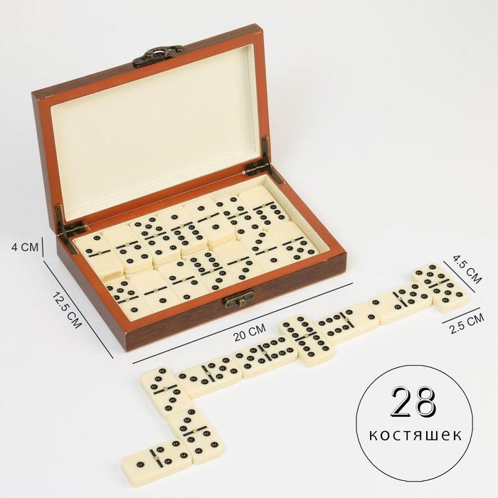 Домино  Домино "Подарочное", настольная игра, 20 х 12.5 х 4 см, костяшка 4.5 х 2.5 см, 28 штук