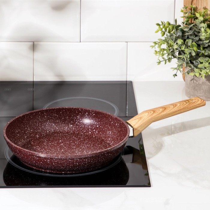 Сковорода кованая Natural. Brown, d=22 см, ручка soft-touch, антипригарное покрытие, индукция, цвет коричневый Сковорода кованая Natural. Brown, d=22 см, ручка soft-touch, антипригарное покрытие, индукция, цвет коричневый