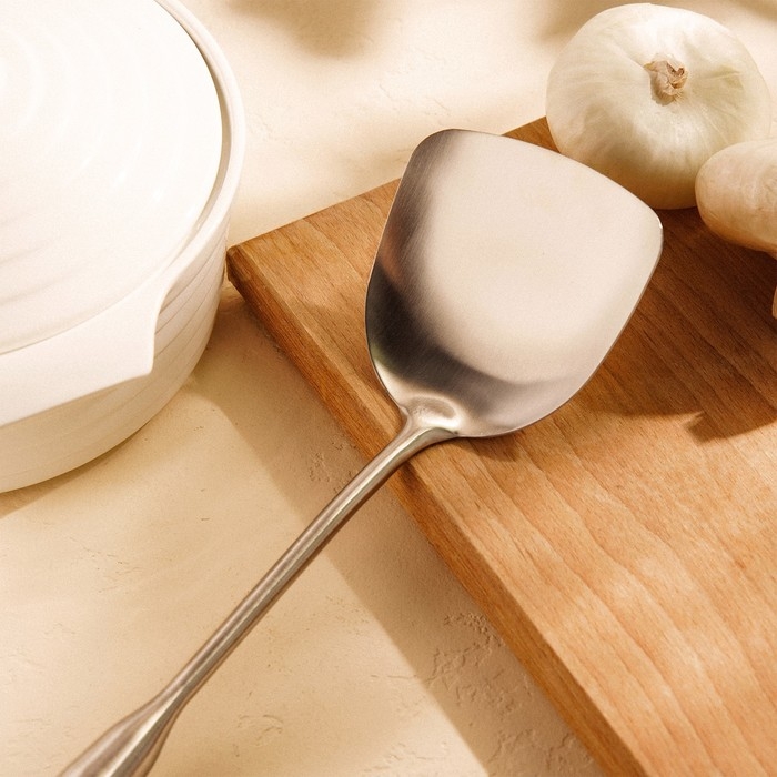 Лопатка из нержавеющей стали SL Home, «Рустик», 39×10 см, цвет серебряный Лопатка из нержавеющей стали SL Home, «Рустик», 39×10 см, цвет серебряный