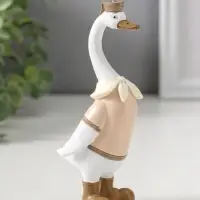 Сувенир полистоун "Гусь-морячок в бежевой рубашке" 14,5 см