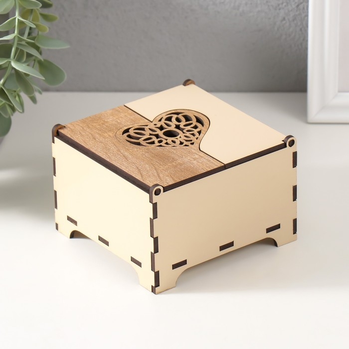 Шкатулка комбинированная  Шкатулка комбинированная "Сердце" 10,5х10х7 см