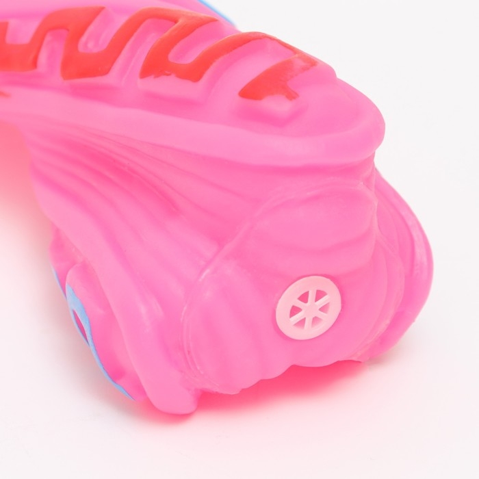 Игрушка пищащая Игрушка пищащая "Гантель змейка" для собак, 14 см, розовая