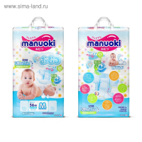 Подгузники Manuoki Ultrathin M (6-11 кг), 56 шт