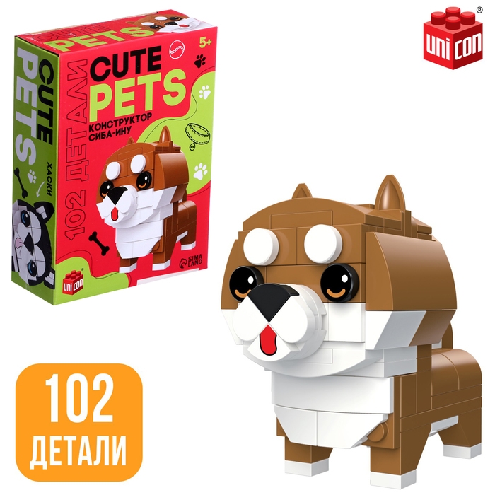 Конструктор Cute pets, Сиба-Ину, 102 детали Конструктор Cute pets, Сиба-Ину, 102 детали
