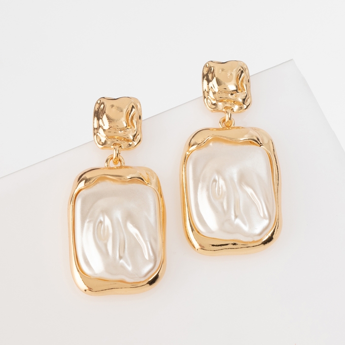 Серьги с жемчугом «Бусина» пленительность, цвет золото Серьги с жемчугом «Бусина» пленительность, цвет золото