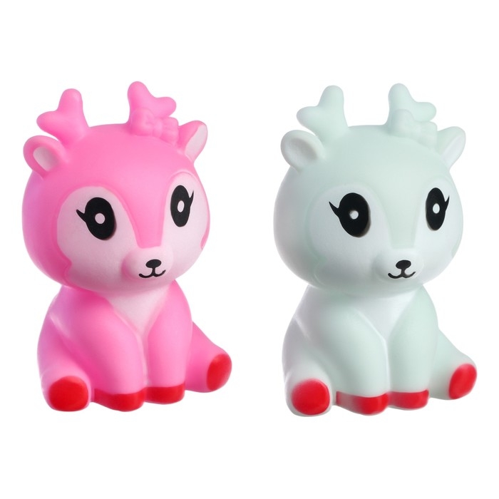 Набор резиновых игрушек для ванны «Оленята», 2 шт, цвет МИКС, Крошка Я