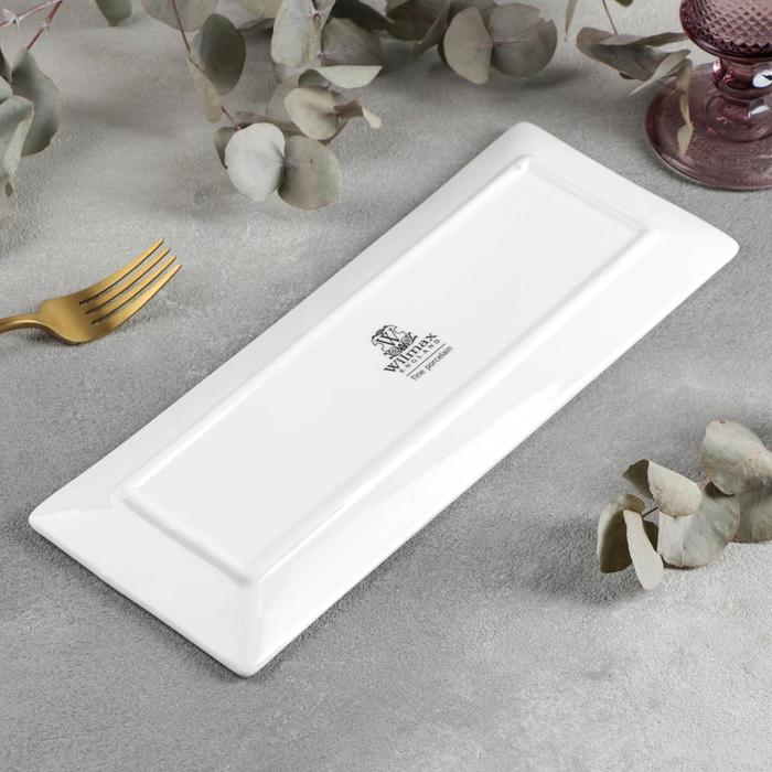 Блюдо фарфоровое для суши/канапе Wilmax, 30,5×12 см, цвет белый Блюдо фарфоровое для суши/канапе Wilmax, 30,5×12 см, цвет белый
