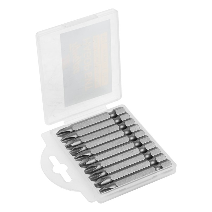 Биты ТУНДРА, намагниченные, сталь S2, PH2 х 50 мм, 10 шт. Биты ТУНДРА, намагниченные, сталь S2, PH2 х 50 мм, 10 шт.