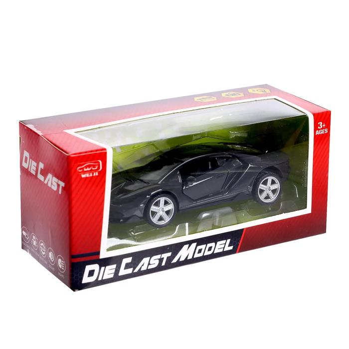 Машина металлическая «ГиперКар», 1:32, инерция, открываются двери, цвет чёрный Машина металлическая «ГиперКар», 1:32, инерция, открываются двери, цвет чёрный