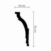 Потолочный плинтус для натяжных потолков N-80 70х25х2000мм