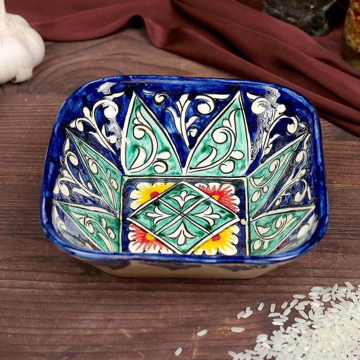 Салатница Риштанская Керамика Салатница Риштанская Керамика "Цветы", 14 см, микс