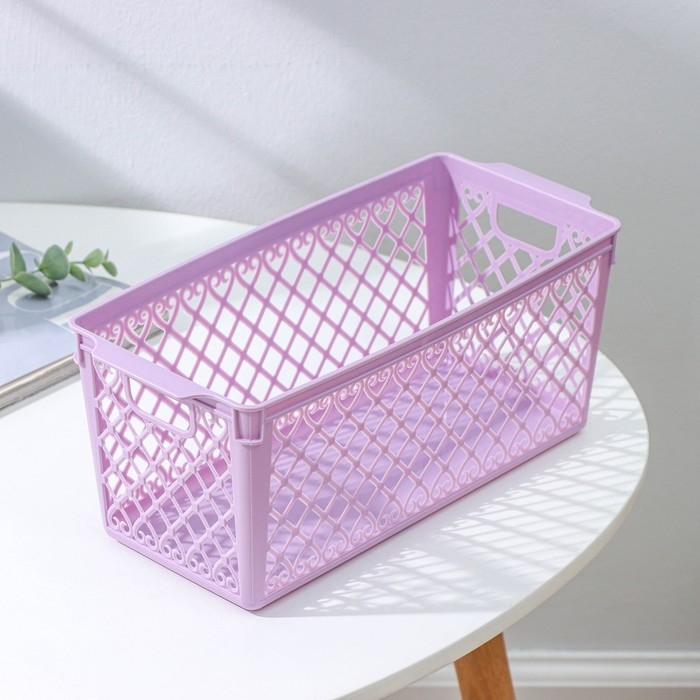 Корзина для хранения «Романо», пластик, 30×13,5×12 см, цвет МИКС Корзина для хранения «Романо», пластик, 30×13,5×12 см, цвет МИКС