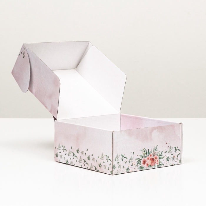 Коробка самосборная, без окна Коробка самосборная, без окна "With Love" 19 х 19 х 9 см