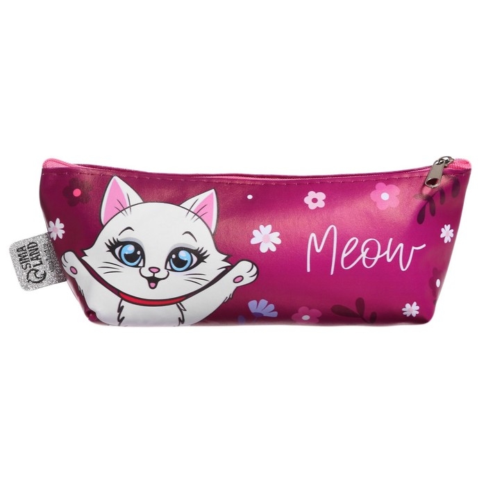 Пенал мягкий 1 отделение, 80 х 190 х 40 мм, объёмный, искусственная кожа, Пенал мягкий 1 отделение, 80 х 190 х 40 мм, объёмный, искусственная кожа, "Миленькие котята"