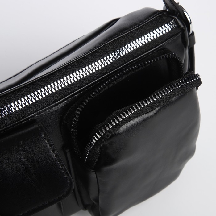 Сумка женская с карманами кожзам, черный цвет Сумка женская с карманами кожзам, черный цвет