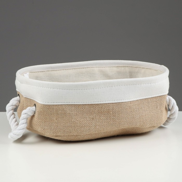 Корзина стеллажная с ручками Корзина стеллажная с ручками "Кантри", 320 х 220 х 100 мм, бежевый