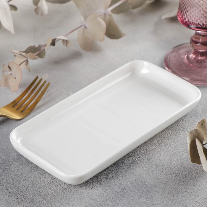 Блюдо фарфоровое прямоугольное Wilmax, 19×10 см, цвет белый Блюдо фарфоровое прямоугольное Wilmax, 19×10 см, цвет белый