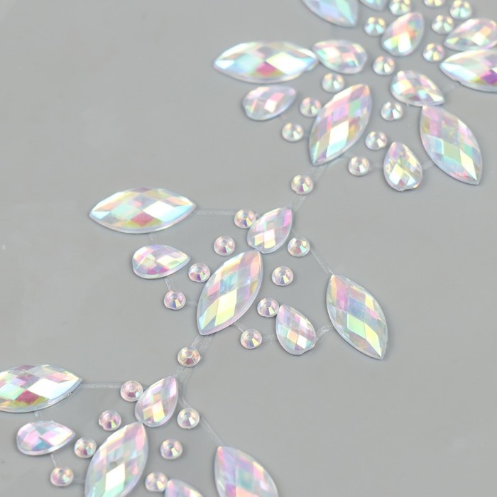 Наклейка пластик стразы на волосы Наклейка пластик стразы на волосы "Кристаллы" 26,5х13 см