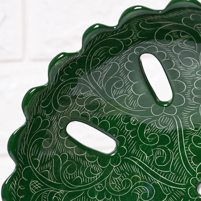 Фруктовница Риштанская Керамика, 23 см зеленая