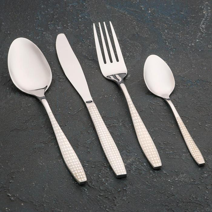 Столовые приборы из нержавеющей стали Magistro, 24 предмета, цвет серебряный Столовые приборы из нержавеющей стали Magistro, 24 предмета, цвет серебряный