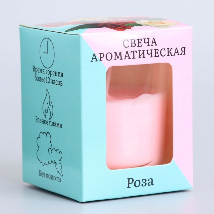 Свеча  ароматическая в стекле 5х6см, роза