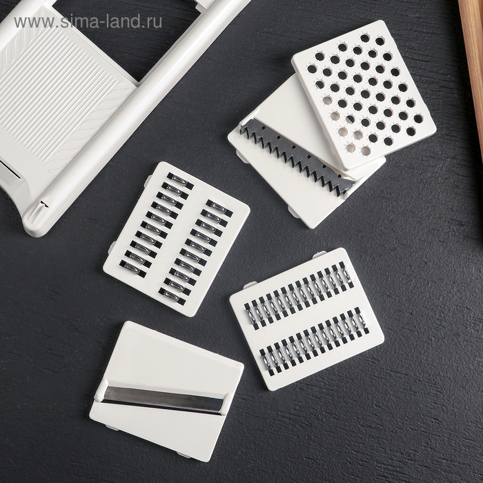 Овощерезка, с 5 насадками, пластик ABS, цвет белый Овощерезка, с 5 насадками, пластик ABS, цвет белый