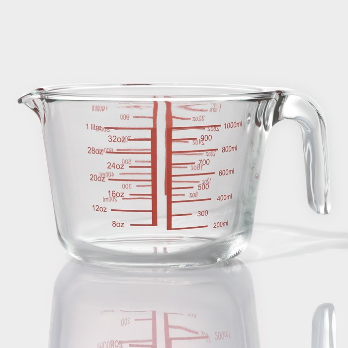 Кувшин мерный из жаропрочного стекла Доляна, 1 л, 20,5×16×11 см Кувшин мерный из жаропрочного стекла Доляна, 1 л, 20,5×16×11 см