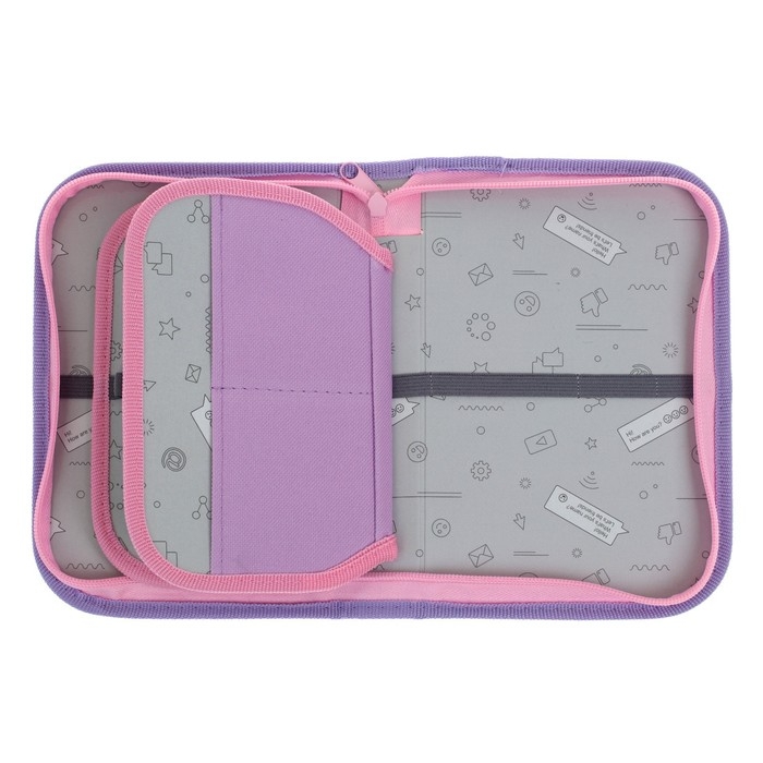 Пенал 3 секции, вкладка внутри, 140 х 210 х 40 мм, тканевый, Calligrata TOP Block Пенал 3 секции, вкладка внутри, 140 х 210 х 40 мм, тканевый, Calligrata TOP Block "Бабочки"