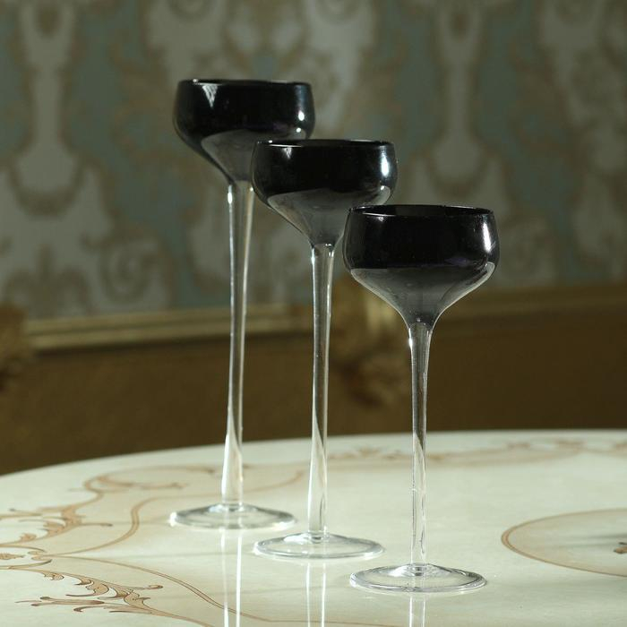 Подсвечник стекло набор 3 шт Подсвечник стекло набор 3 шт "Вселенная" высота 26см, 23 см, 20 см