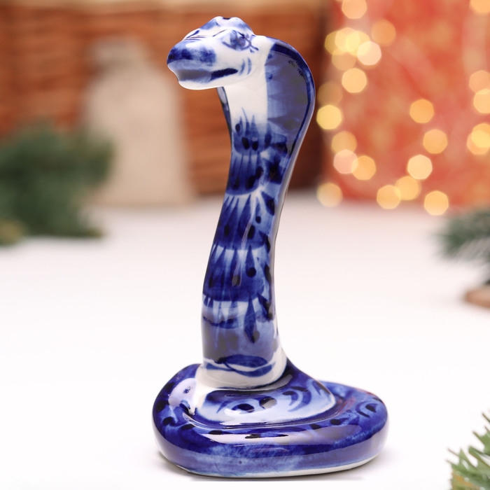 Сувенир Сувенир "Змея", №6, гжель, 11 см