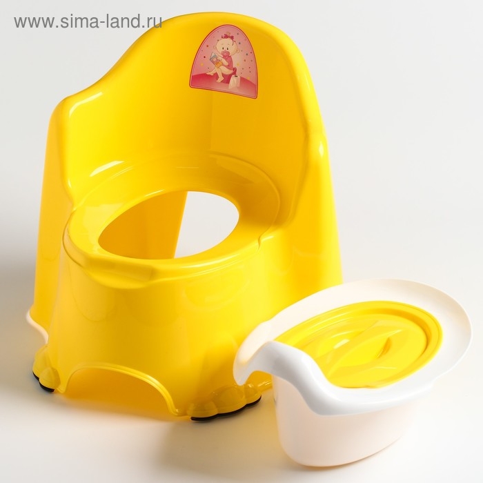 Горшок детский антискользящий «Комфорт» с крышкой, съёмная чаша, цвет жёлтый Горшок детский антискользящий «Комфорт» с крышкой, съёмная чаша, цвет жёлтый
