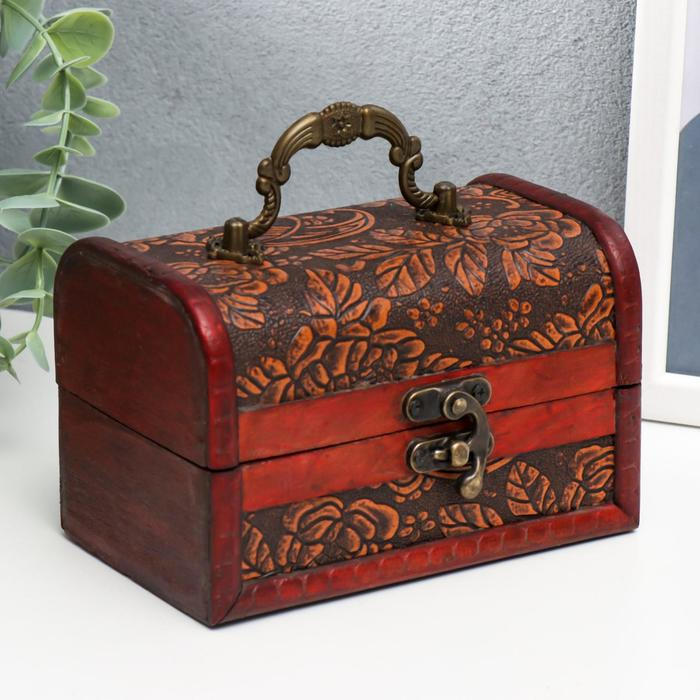 Шкатулка сундучок Шкатулка сундучок "Цветочный узор" 10х15х10,5 см