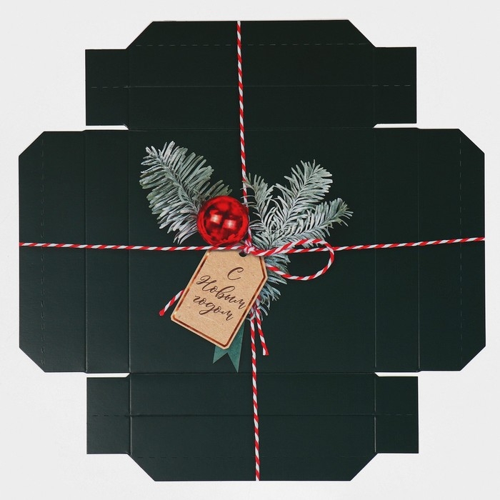 Коробка новогодняя складная «Новогодняя посылка», 17 х 17 х 7 см, Новый год Коробка новогодняя складная «Новогодняя посылка», 17 х 17 х 7 см, Новый год
