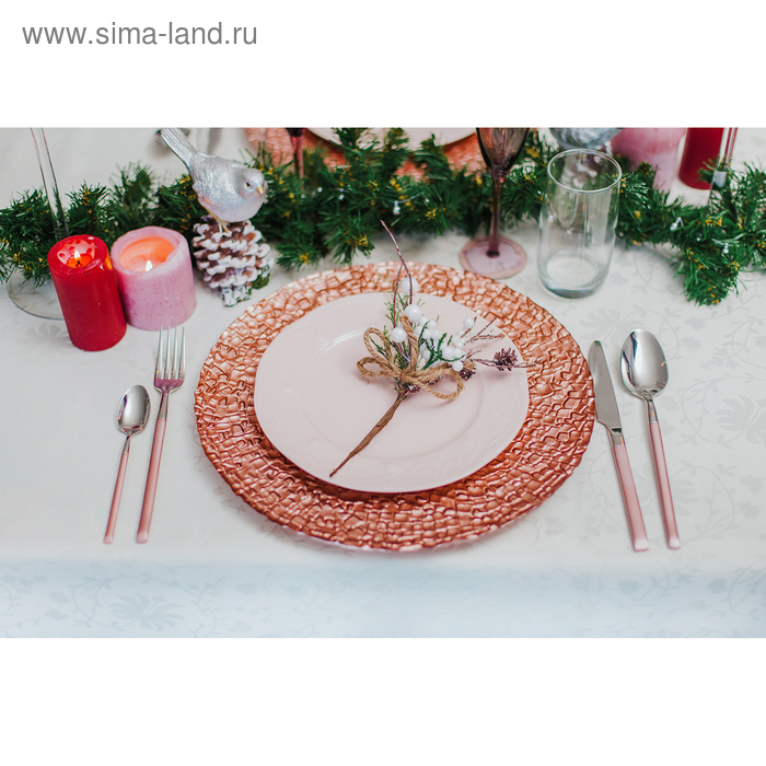 Тарелка - блюдо подстановочное Magistro «Кринкл», d=33 см, цвет розовый Тарелка - блюдо подстановочное Magistro «Кринкл», d=33 см, цвет розовый