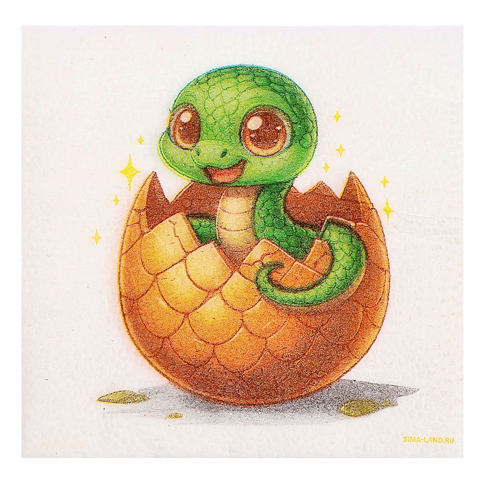 Салфетки новогодние бумажные «С Новым годом: сюрприз», однослойные, 24х24 см, 100 шт.