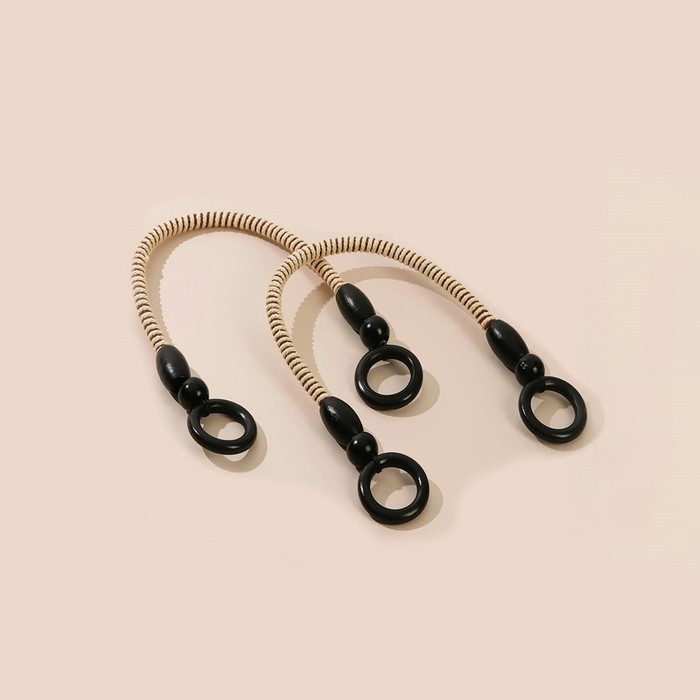 Ручки для сумки, 2 шт, вощёный шнур, 46 ± 1 × 4,5 см, цвет чёрный Ручки для сумки, 2 шт, вощёный шнур, 46 ± 1 × 4,5 см, цвет чёрный