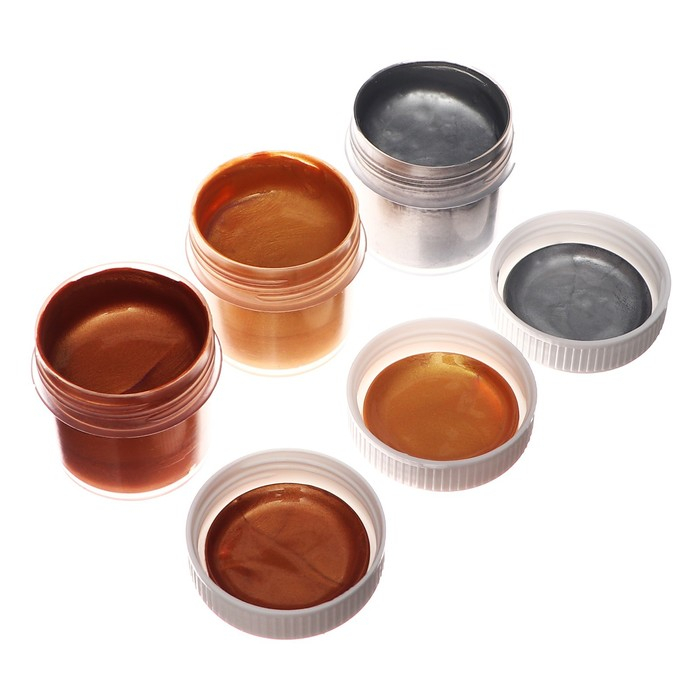 Краска акриловая, набор 6 цветов х 20 мл, "Луч", металлик