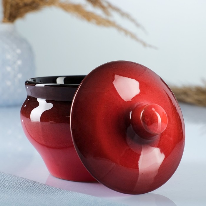 Горшок керамический для запекания "Мечта хозяйки" 0,35л / 11х10см, красный