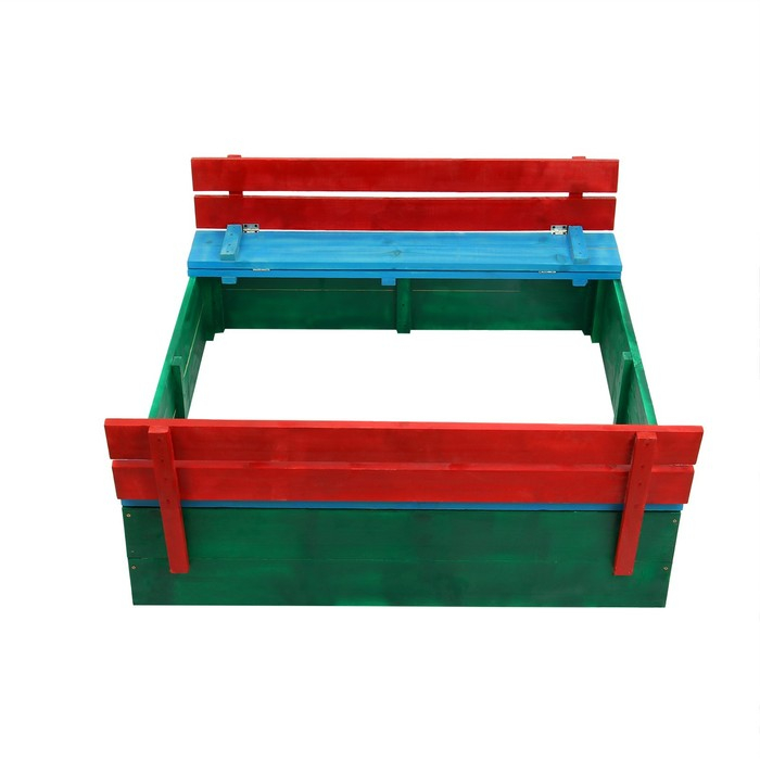 Песочница деревянная, с крышкой, 130 × 130 × 52 см, сосна, крашеная Песочница деревянная, с крышкой, 130 × 130 × 52 см, сосна, крашеная