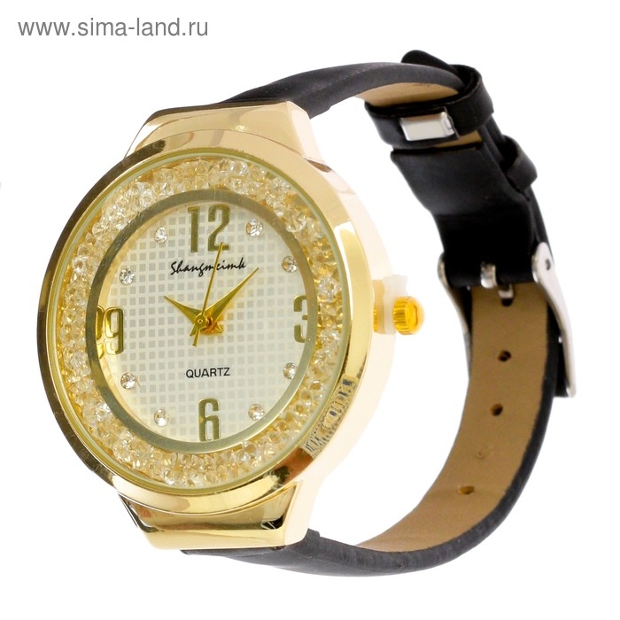 Часы наручные кварцевые женские Часы наручные кварцевые женские "Shengmeimk", ремешок из экокожи, черные